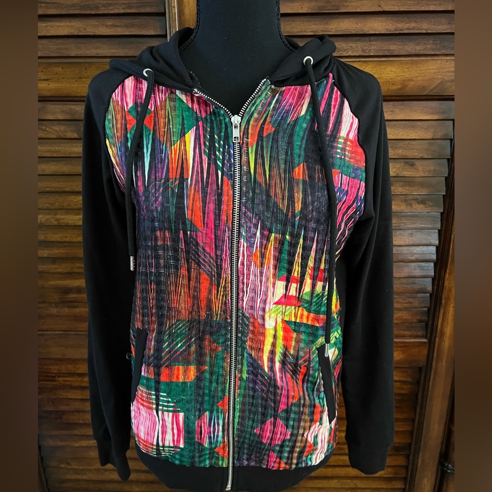 🌺Reflex Women’s Colorful Full Zip Athleisure Hooded Jacket Side Pockets Sz SM